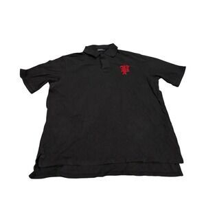 Polo Ralph Lauren Polo Shirt Black Red Mens XLT Hothic Appliqué Lightweight